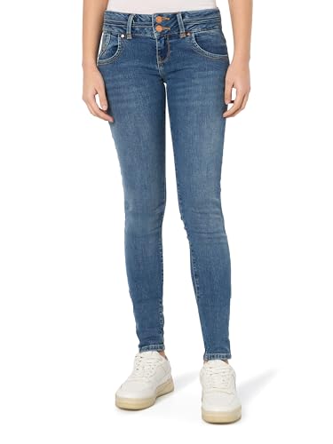 LTB Jeans Damen Jeanshose Julita X - Jeans Damen mit Reißverschluss und einfachen 5 Taschen, Flacher Vorderseite und niedriger Taille aus Baumwollmischung - Dunkel Blau Größe 24/30