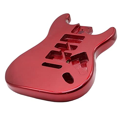 Gitarrenkorpus unfertig Okoume Holz/Pappel Holz Rot Farbe Gitarre Körper Hoch Glanz Elektrische Gitarre Fass Accessory Gitarre Teile Pappel Holz (Color : Dark red)