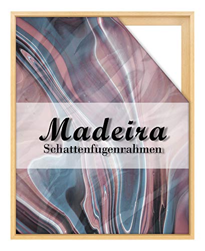 BIRAPA Madeira Schattenfugenrahmen für Leinwand 24x30 cm in Natur Lackiert, Holzrahmen, Rahmen für Leinwände, Leerrahmen für Leinwand, Schattenfugenrahmen für Keilrahmen