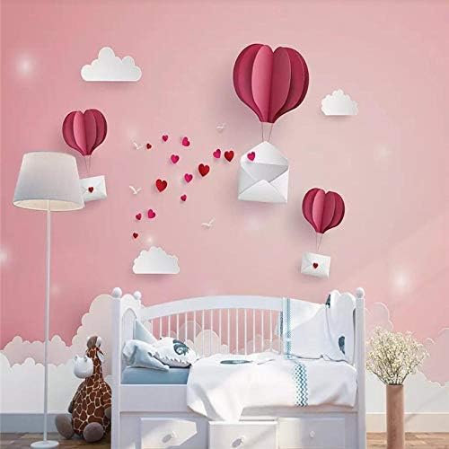 XLMING Weiß Und Rot Niedliche Papierschnittbilder Küche Esszimmer Arbeitszimmer Wohnzimmer TV Hintergrund Wand 3D Tapete-250cm×170cm