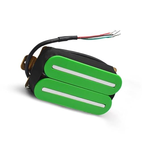 Gitarren-Tonabnehmer E-Gitarre Humbucker Pickup Keramik 4-Drähte Gitarrenteile Mit 57mm Stahlstange Multi Color (Color : Green-Sliver)