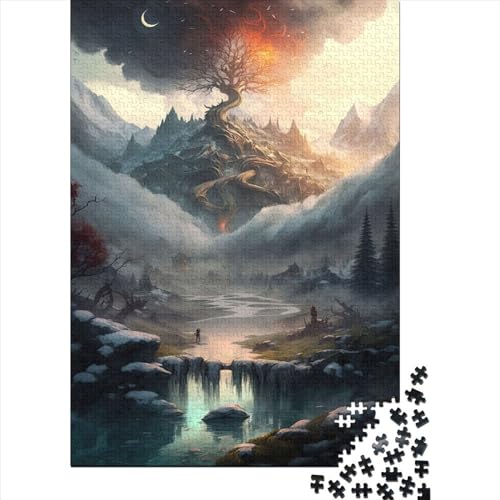 Himmlischer Lebensbaum für Erwachsene, schwieriges Puzzle mit 1000 Teilen für Erwachsene und Teenager, nachhaltiges Puzzle für Erwachsene (Größe 29,53 x 19,69 Zoll)