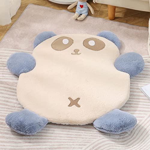 Hapihom Hundebox Pad Bett Matte Cartoon Panda Form Weich Bequem Atmungsaktiv Plüsch Haustier Schlafmatte Haustier Zubehör für Hunde und Katzen 66 x 58,4 cm Blau