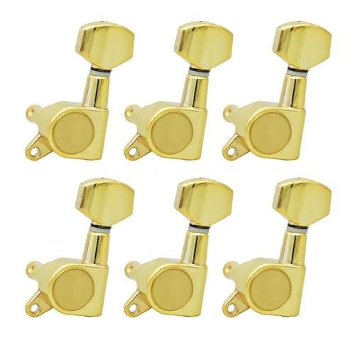 Strings Tuning Pegs Mechaniken Für Gitarre Gitarre Tuning Pin Tuner Kopf geeignet für akustische elektrische Gitarre 3R3L 6R 6L (Color : Gold 6L)