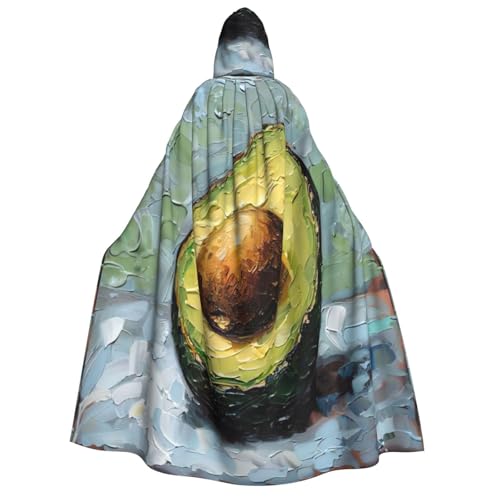 WURTON Avocado-Print Kapuzenumhang für Damen und Herren, Halloween, Karneval, Cosplay, Mottopartys, Dekoration