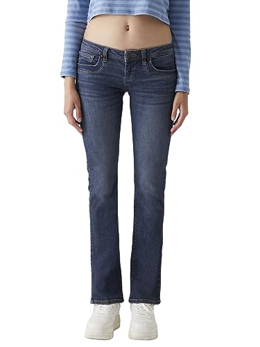 LTB Jeans Damen Jeans Valerie - Jeans Damen Bootcut aus Baumwollmischung Bootcut Denim Dunkel mit Reißverschluss Niedrige Taille - Blau