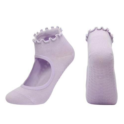 GETSTREE Yoga-Socken, Tanzstrümpfe, Socken Sport Yoga Socken Pilates Sport Fitness Socken Damen Yoga Socken(Purple)