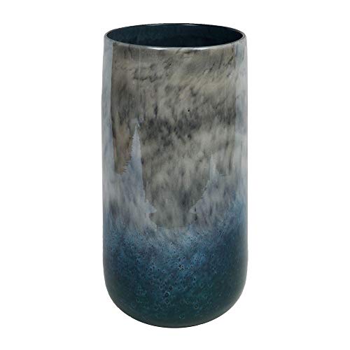 Widdop Objets d'Art Glasvase, Marmor-Effekt, 35 cm, Blau