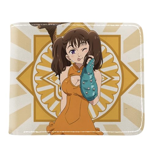 The Seven De-ad-ly SI-ns Geldbeutel Anime Mittelgroß, Cartoon-Münztasche Geldbeutel Klein, PU Leder Kreditkartenetui Reisegeldbeutel, für Anime-Fan-Geschenke Jungen(Color:Multicolor 6)