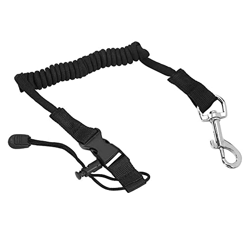 BFVAKBKYT Kajak Paddel Leine, Elastische Kajak Kanu Paddel Leine Surfbrett Surfen Seil Rudern Sicherheit Leine Ruderboote Lanyard Angelrute Kajak Zubehör Dehnbar Coiled(Black)