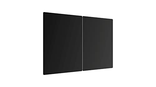 ALLboards Glas Herdabdeckplatte Schneidebrett Schwarz Classic Black 2er Set Multi-Platte Arbeitsplatte Herdschutz Deko für Küchen Gehärtetes Glas, 2 Stück - 52x30cm