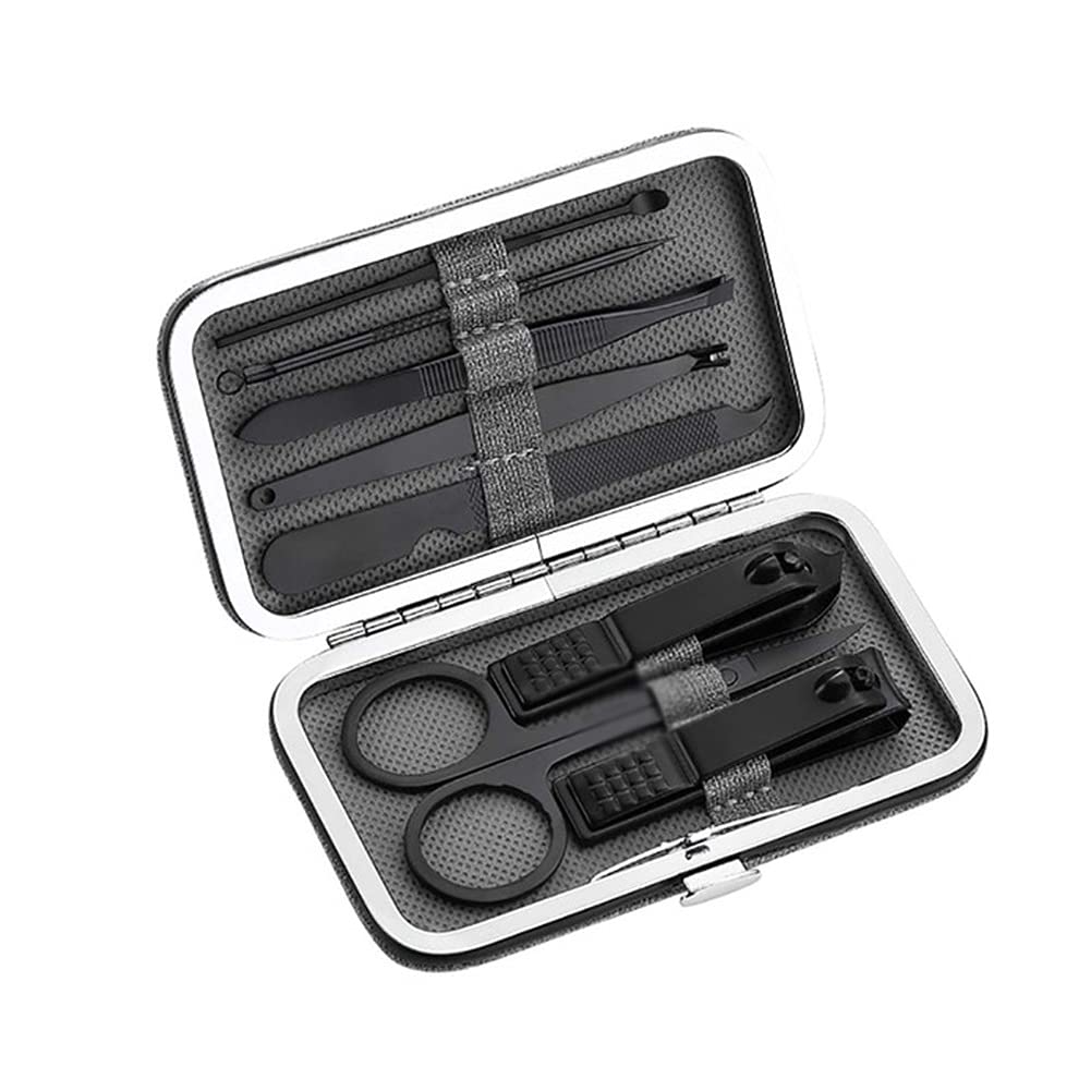 AIHEDOUJ 8-teiliges Edelstahl-Nagelknipser-Set, Schere, Anzug, Nagel-Werkzeug-Box, Trimmer, Pflege, Maniküre, Cutter-Kits