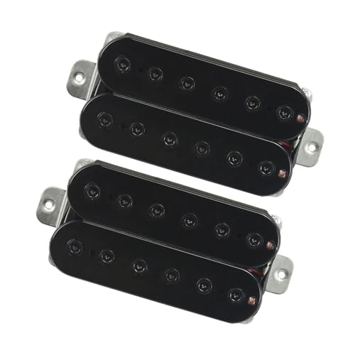 2 Stück Keramik-Humbucker-Tonabnehmer für E-Gitarre, Halssteg-Tonabnehmer-Set, schwarz, 4 Drähte e gitarren tonabnehmer