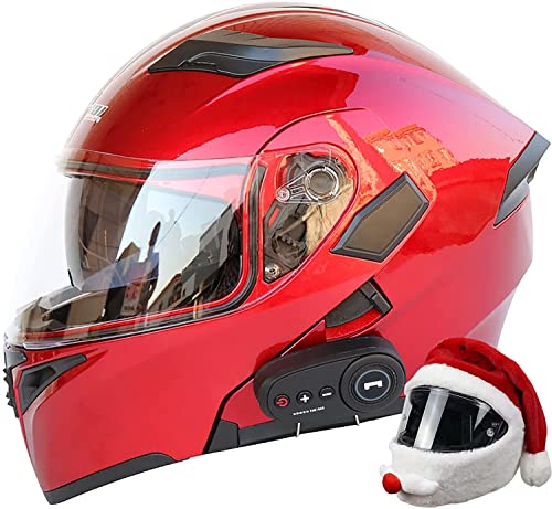 Modulare Motorradhelme Bluetooth-Integrierte Klapphelm Motorradhelme Mit Antibeschlag-Doppelsonnenblende Motorradhelm DOT/ECE-Zugelassener Integralhelm Für Herren Und Damen