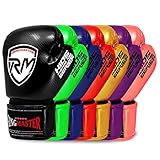 RingMasterUK Kinder Boxhandschuhe CarbonTECH Martial Arts Kickboxen Junior Stanzhandschuhe (Schwarz, 6 oz)