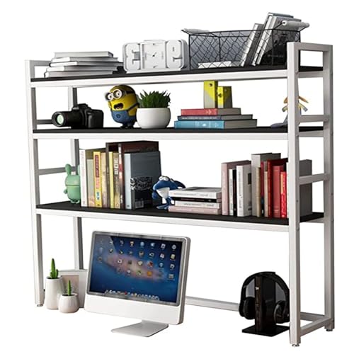 Schreibtisch-Bücherregal für Computer – verstellbares Schreibtisch-Bücherregal-Organizer-Rack, Schreibtisch-Bücherregal-Aufbewahrungsregal, Metall-Arbeitsplatten-Ständer-Bücherregal, für Zuhause/Bür