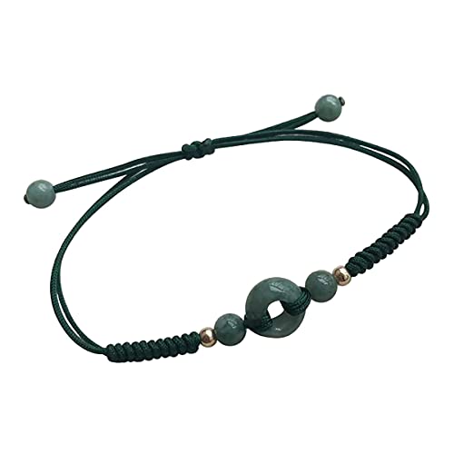 YIHANSS Armband echte Jade 14k Gold mit grüner Jade Armband Perlen Natur Jade Schmuck Damen Schmuck