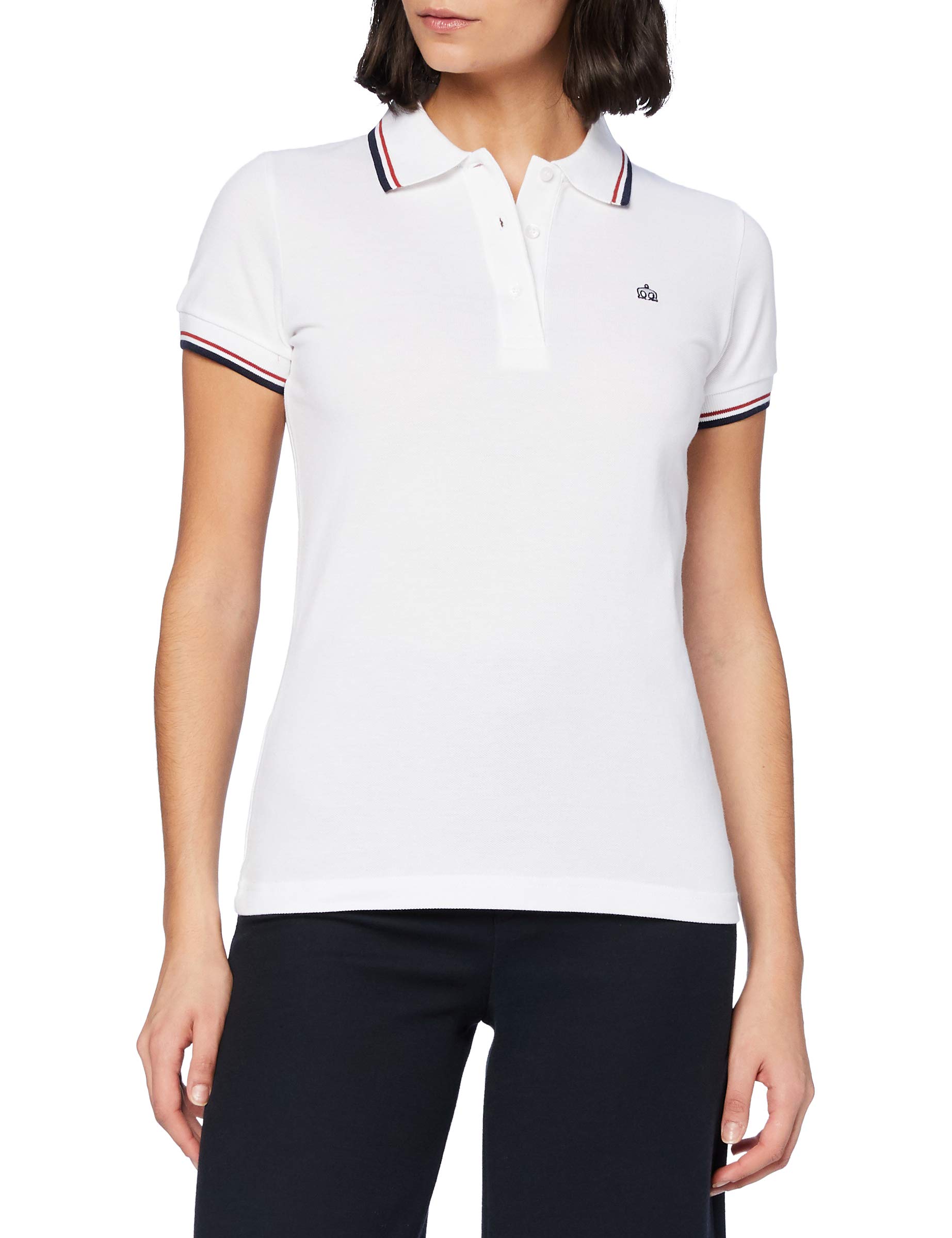 Merc Damen Rita Polo Shirt Poloshirt, weiß, Large