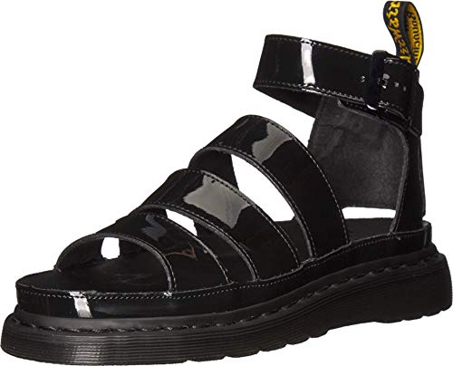 Dr. Martens Women's Clarissa II Patent Leather Buckle Sandal Black Size 4