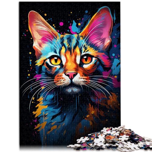 Puzzle, Lernspiele, geheimnisvolle Savannenkatze, 1000 Teile, Puzzle für Erwachsene, Holzpuzzle, Familienunterhaltungsspielzeug, 1000 Teile (50 x 75 cm)