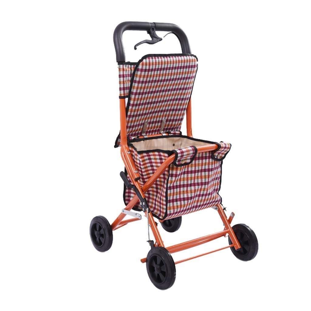 Rollator mit 4 Rädern, Einkaufswagen, zusammenklappbar, mobil, Gehhilfe, höhenverstellbarer Sitz, ältere Menschen, Aluminium, Lauflernhilfe