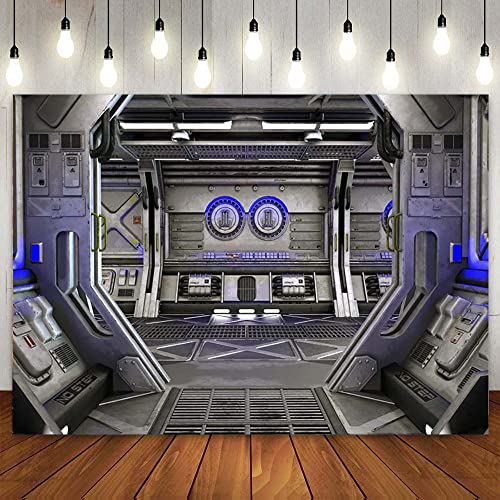 Raumschiff Innenraum Pographie Hintergrund Science Fiction Raumschiff Hintergrund Raumstation Geburtstagsfeier Tabel Banner Poster