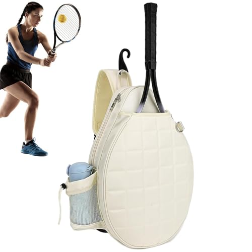 LearnLyrics Tennistasche für Damen – Tennis-Tragetasche mit Tragegriff an der Oberseite mit Wasserflaschenhalter und Haken – abnehmbares Schloss, wasserabweisend, Brustgitter, bedruckte Tennisschlinge