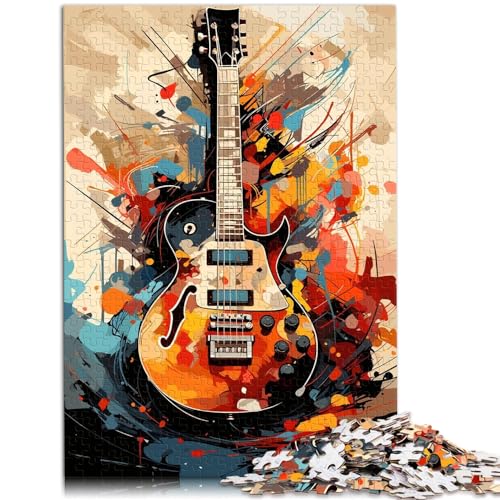 Puzzles Ästhetisches E-Gitarren-Puzzle | Puzzle 1000 Teile für Erwachsene, schwieriges Holzpuzzle für Frauen und Männer, 1000 Teile (50 x 75 cm)