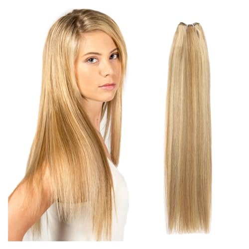 Human Hair Bundles Brasilianische glatte Haarwebart-Bündel, 35,6–71,1 cm, Höhenverhältnis, Remy-Haarverlängerungen, 100 g/Stück human hair weave (Size : 1Pcs/Lot, Color : P27/613_28INCHES)