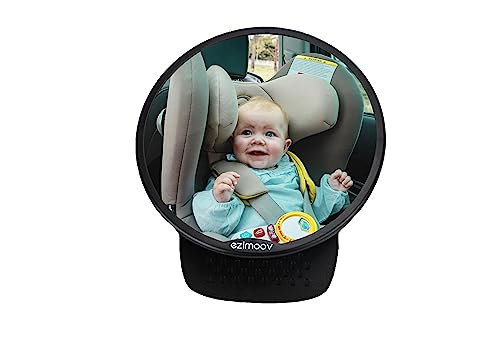 Ezimoov - Auto Spiegel rund Baby Rücksitz - Rückspiegel Rückwärts gerichteter Autositz - Sicherer Blick auf Ihr Kind - Recyceltes Material und Verpackung - Großansicht und Nettoansicht
