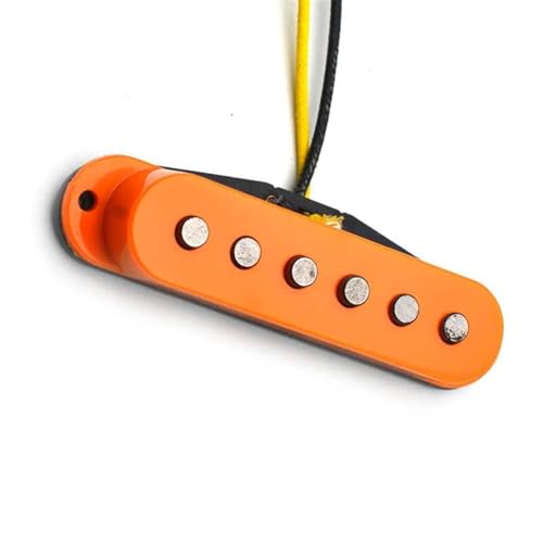 Single Coil Staggered Top Fiber Bobbin Pickup E-Gitarre Pickup Hals/Mitte/Steg 50/50/52 Mm Orange e gitarren tonabnehmer (Color : 50mm(Middle))