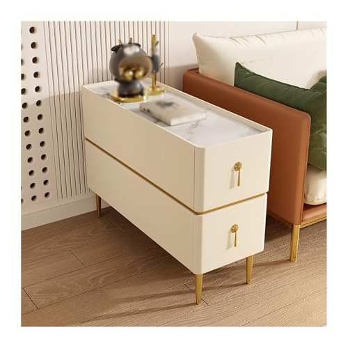 FUHAI-666 Sofa Sideboard Licht Luxus Massivholz Ultra schmale kleine Sandwich Beistelltisch Wohnzimmer Leder Sideboards(A)