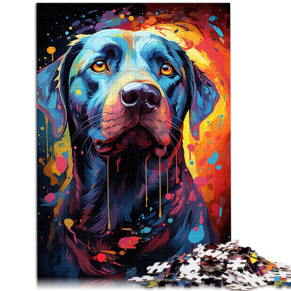 Puzzles, Geschenke, Spielzeug, farbenfrohe Psychedelie mit Neonhunden, schwierige, anspruchsvolle Puzzles, 1000-teiliges anspruchsvolle Spielgeschenke, 1000 Stück (50 x 75 cm)