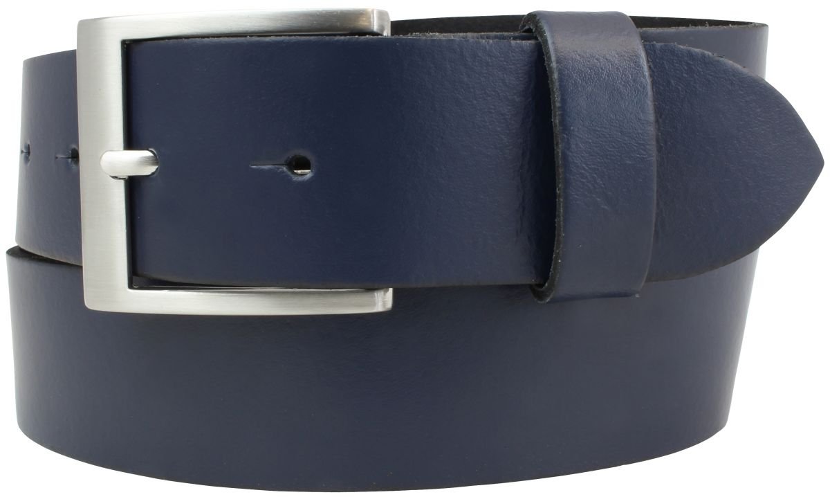 BELTINGER Gürtel aus 100% echtem Leder 4 cm | Jeans-Gürtel für Damen Herren 40mm | Spaltleder-Gürtel in 4cm | Marine 105cm