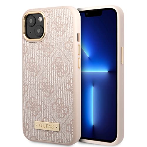 CG MOBILE Guess Schutzhülle für iPhone 14 Plus in Pink Magsafe kompatibel 4G Muster, PU Leder Schutzhülle & Anti-Kratzer Hülle mit Zugänglichen Anschlüssen, Stoßdämpfung & Signature Metall Logo