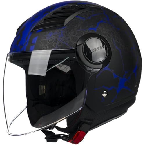 BYFHHHH Halbhelme Jet-Motorradhelm, ECE-Zertifizierter Rollerhelm, Vintage Brain-Cap-Offener Helm Mit Visier, Halbschalenhelm Für Damen Und Herren D,XXL=60~61CM