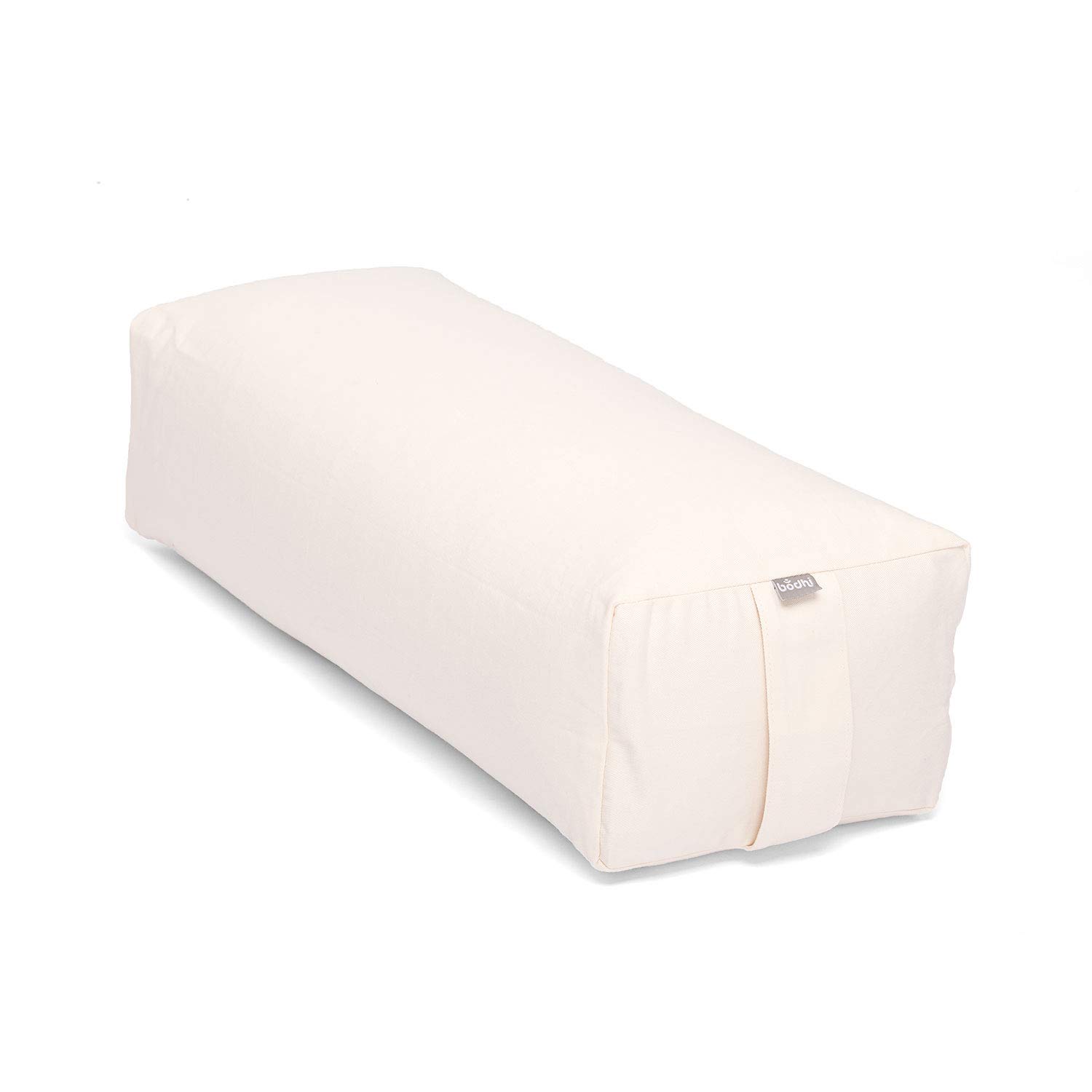 Bodhi Yoga Salamba Bolster Eco | Waschbarer Bezug aus 100% Bio-Baumwolle | Yogarolle eckig mit Bio Dinkelfüllung | Yogakissen groß für Restoratives Yoga | Maße: 63,5 x 26,5 x 20,5 cm (Natur)