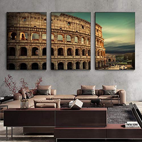 The Roman Colosseum European Style Architecture Canvas Paintings Posters and Prints Wall Art Pictures for Home Decor 50x70cmx3pcs Rahmenlos