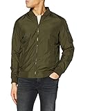 Urban Classics Herren Light Jacket Bomber Jacke, Dunkles Olivgrün, M EU