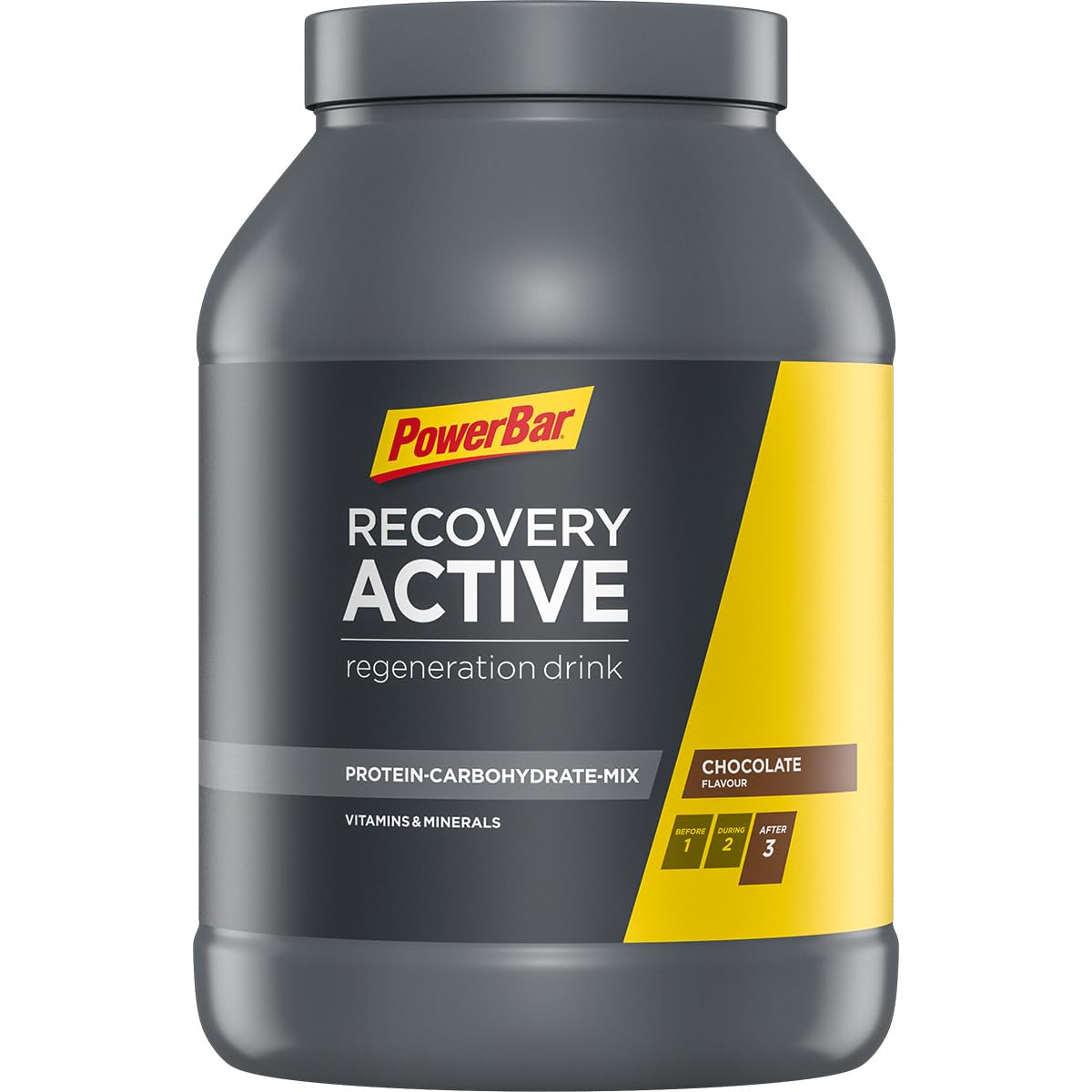 Powerbar Recovery Active Chocolate 1210g - Regenerations Whey Drink mit Kohlenhydraten, Magnesium&Zink