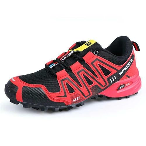 Fahrradschuhe für Herren und Damen, Rennradschuhe, Fahrradschuhe für Herren, Mountainbike, Schuhe für Mountainbikes, rot, 43 EU