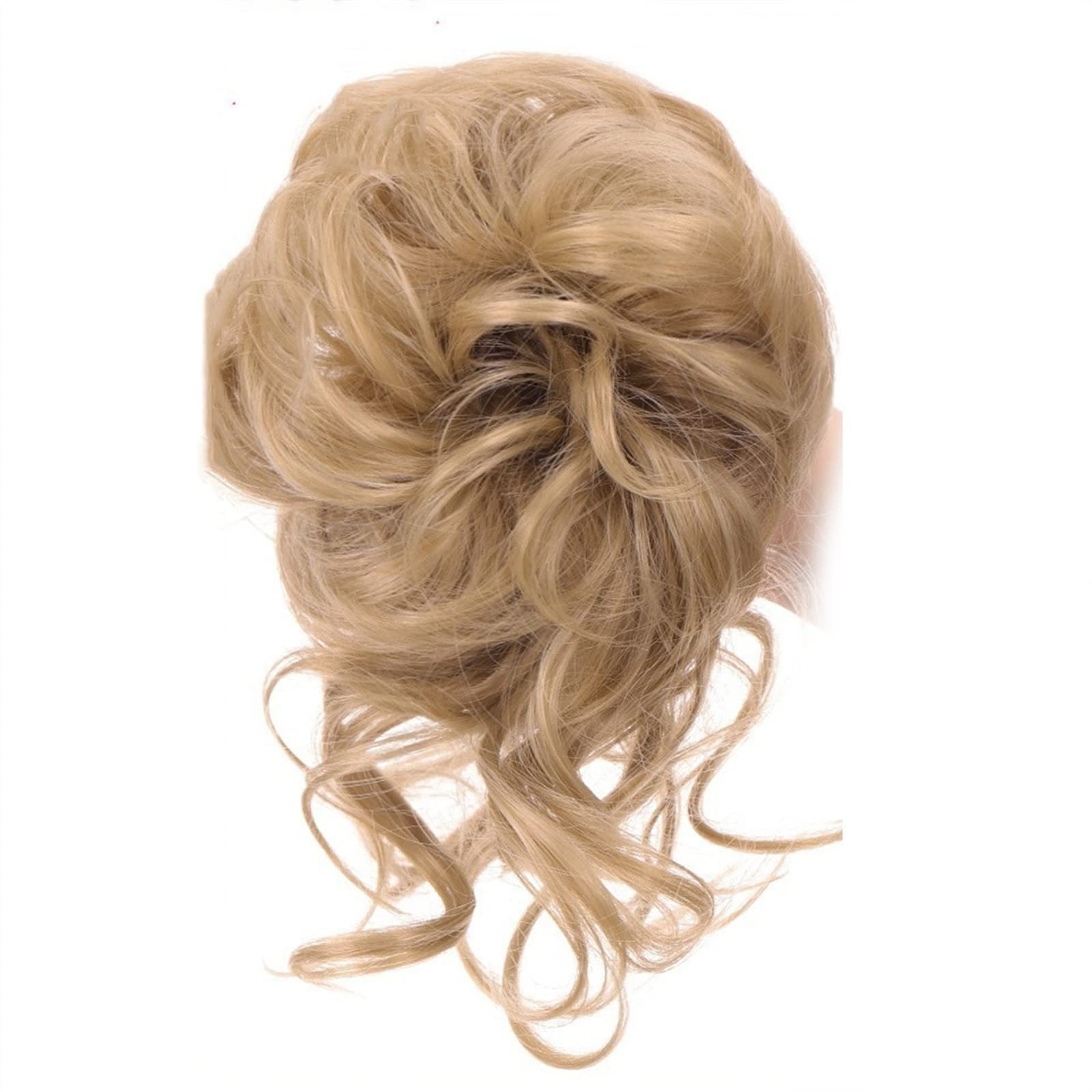 Bun Haarteile Wellenförmiger Pferdeschwanz, synthetischer Chignon for Frauen, unordentlicher Dutt, Haarteil, Haargummi, superlange, zerzauste Hochsteckfrisur, Haarverlängerung mit elastischem Band, lo