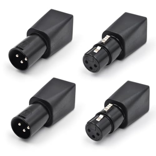 Yunnaty 4-Teiliger -Auf-RJ45-Anschluss RJ45-Ethernet auf 3-Poligen XLR-Adapter, 3-Poliger XLR-Buchsen- und Steckeradapter für Audio-Video