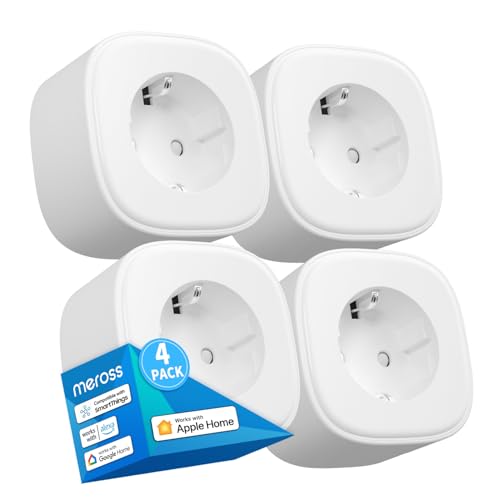 meross WLAN Steckdose, Smart Plug kompatibel mit Alexa, Apple HomeKit, Google Assistant und SmartThings, Timer und Fernbedienung, 4pcs