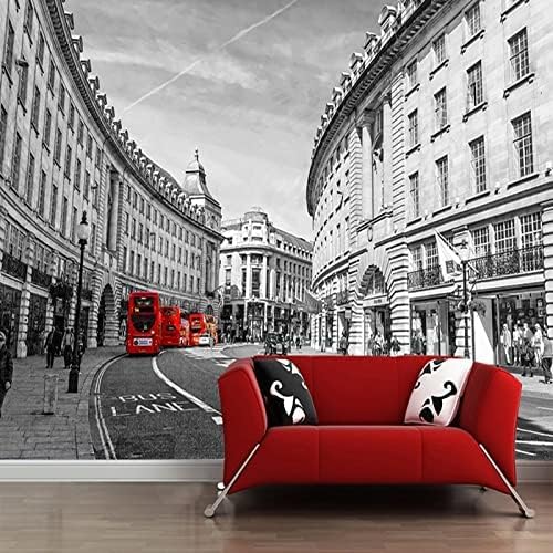 XLMING Schwarz Und Weiß Stadt Architektur Bilder 3D Tapete Home Dekoration Wohnzimmer Sofa Schlafzimmer Tv Hintergrund Wand-250cm×170cm