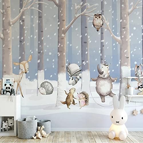 Cartoon Winter Verschneiten Wald Malerei 3D Tapeten Wanddekoration Fototapete Sofas Wohnzimmer Wandbild Schlafzimmer-200cm×140cm