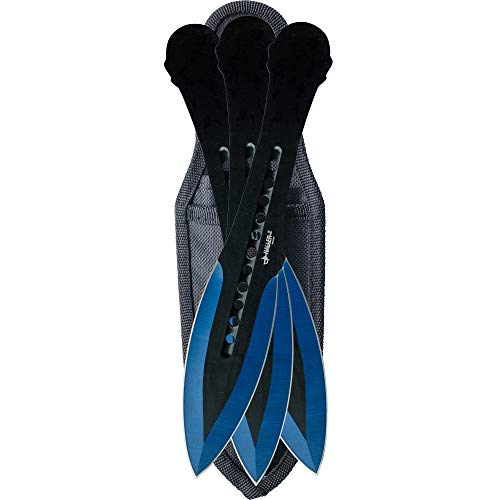 Haller 3 Wurfmesser im Set Blue Tip blau schwarz mit Etui