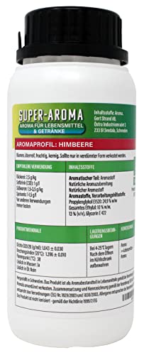 Himbeere Konzentrat 280 ml | Super Aroma für die Lebensmittelindustrie und Enthusiasten | Lebensmittelaroma | Backaroma | Aromatropfen | Geschmackstropfen | zum Kochen, Backen & Mixen