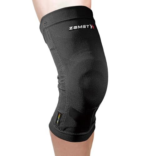 Zamst ZK-Motion Kniebandage Sport, Bequemes Strickgewebe, Flexible Harz-Stütze - Kniestütze bei Verstauchungen am Kreuz-, Innen- & Außenband - Basketball, Volleyball, Fußball, Ski, GRÖSSE (XXL)