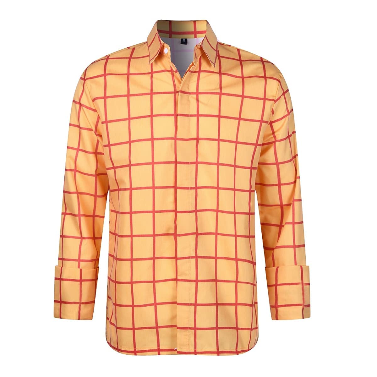 AYYOHON Woody Shirt Cowgirl Jessie Kostüm Hemd Herren Plaid Button Down Langarm Arbeit Freizeithemd 3XL